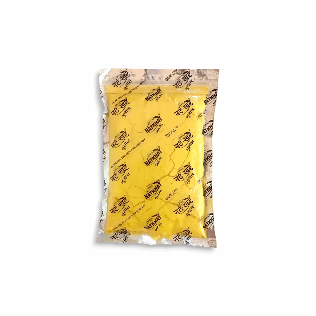 Gulal - Abeer- "আবীর" - "गुलाल" - Yellow Color Abeer - 100 gm Gulal Pack of 1 - Image 2