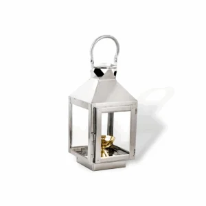 Handicraft Akhand Diya with Glass Cover - Brass Construction Silver Akhand Diya -  Traditional Oil Lamp - Akhand Diya for Home Temple puja, Hanging Lantern for HomeDecor