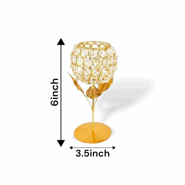Crystal Candle Holders - Customize Flower Shape Candle Holders - Votive Tea Light Stand for Home, Office - Decorations & Gifting Item - Pack of 2 - Image 3