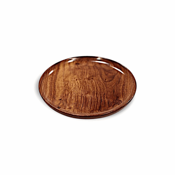 Wooden Plate - Decorative Pooja Plate - Beautiful Wooden Pooja Plate - Round Shape Wood Plate - Unbreakable Classic Plates - Easy Cleaning & Lightweight - Image 2