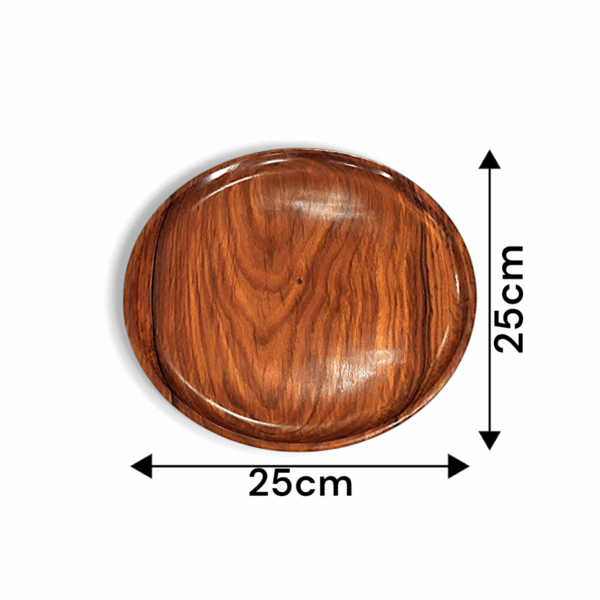 Wooden Plate - Decorative Pooja Plate - Beautiful Wooden Pooja Plate - Round Shape Wood Plate - Unbreakable Classic Plates - Easy Cleaning & Lightweight - Image 3