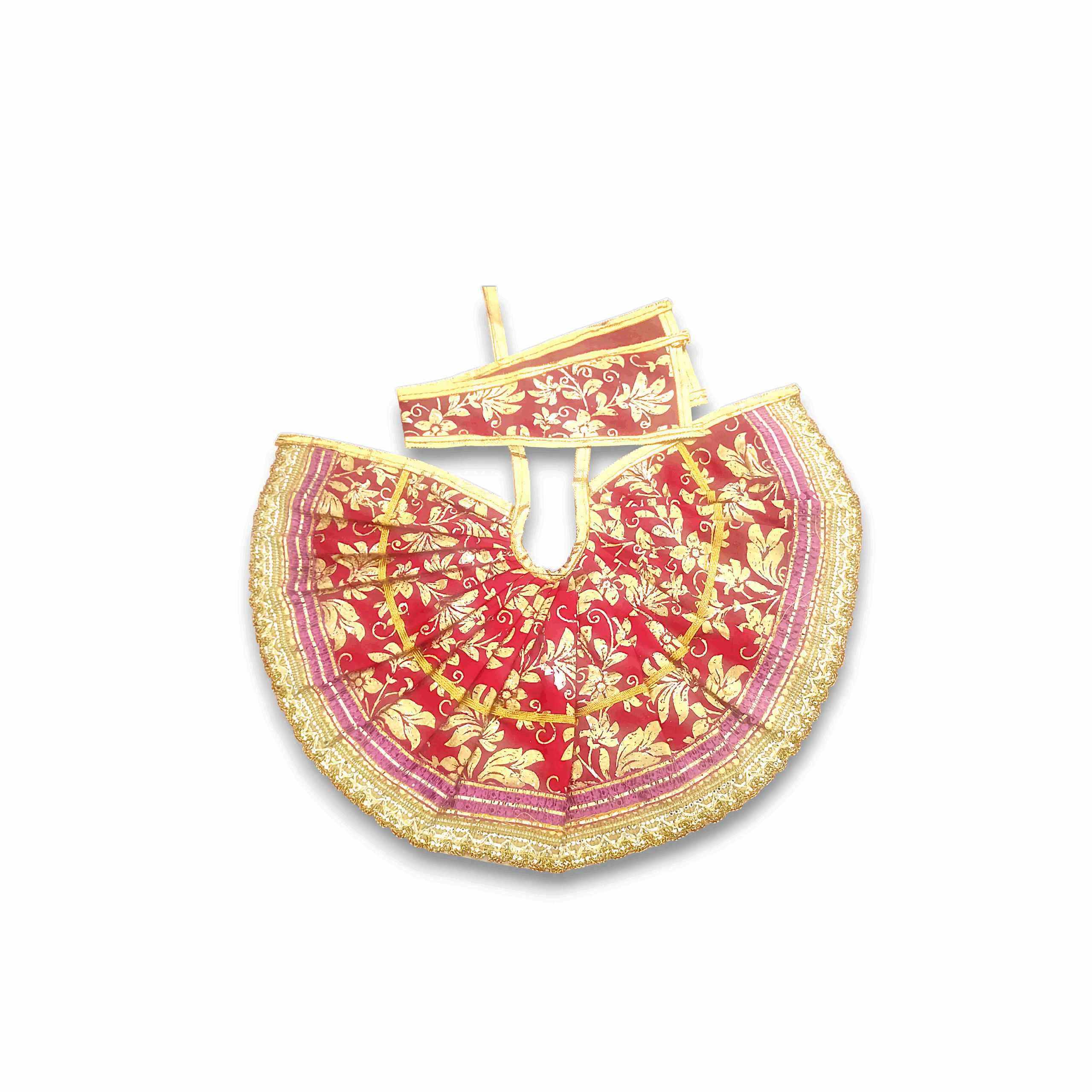 Gopal Ji Beautiful Dress - 5 No. Kanha Ji Handmade Dress - Red Dress For Laddu Gopal - Single Pieces Bhagban ka Posak