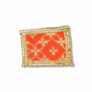 1 No. Laddu Gopal Bedsheet – Beautiful Chadar For Gopal Ji – Handmade Orange Bedsheet For Bhagban Ji – Single Pieces Chadar