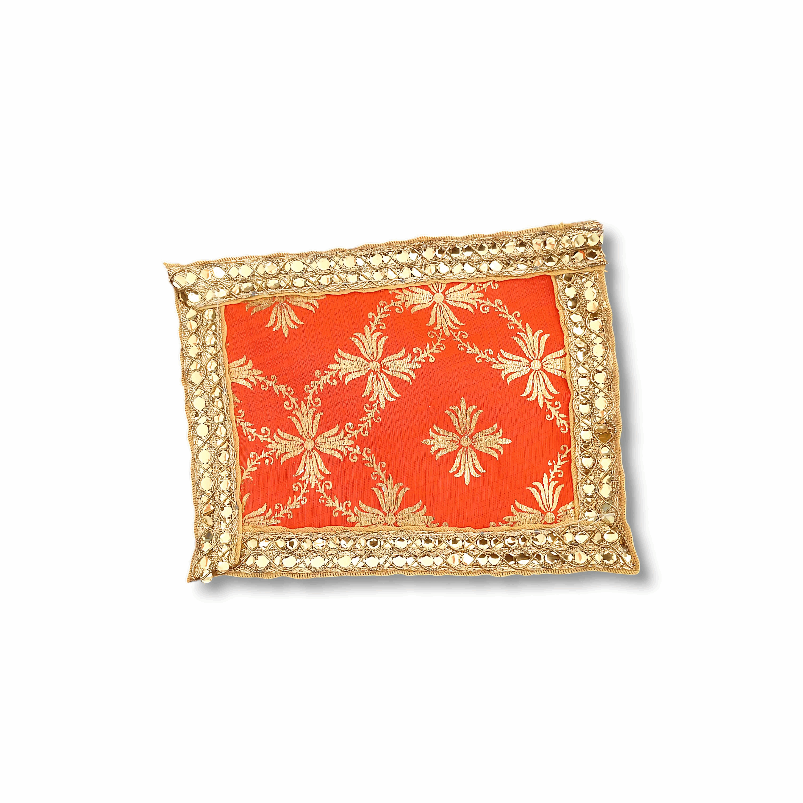 1 No. Laddu Gopal Bedsheet – Beautiful Chadar For Gopal Ji – Handmade Orange Bedsheet For Bhagban Ji – Single Pieces Chadar