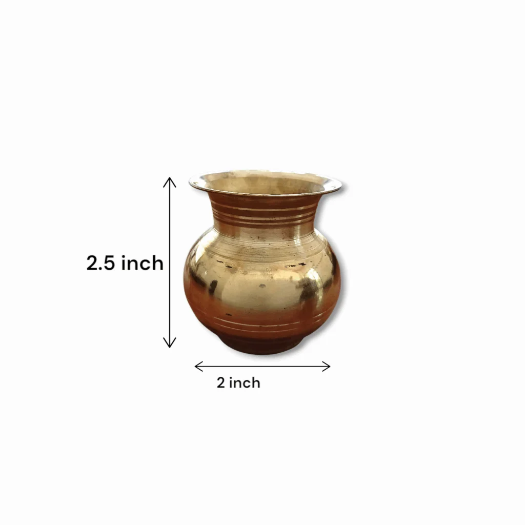 Pure Brass Mangal Ghat - Pital Ghat For Puja - Brass Ghat For Puja Mandir , Gift And Decorative - Beautiful Pital Kalash - Image 2