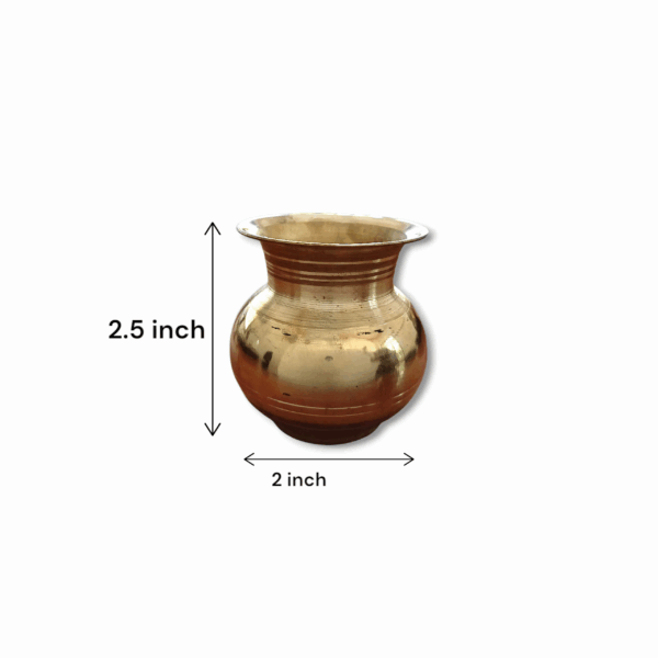 Pure Brass Mangal Ghat - Pital Ghat For Puja - Brass Ghat For Puja Mandir , Gift  And Decorative - Beautiful Pital Kalash - Image 2