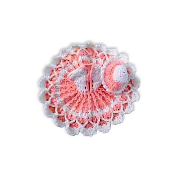 5 no. Laddu Gopal Poshak - Handmade Woollen Kanha ji Dress - Winter Special Laddu Gopal Dress - Pink and White Colour Laddu Gopal Dress - Image 2