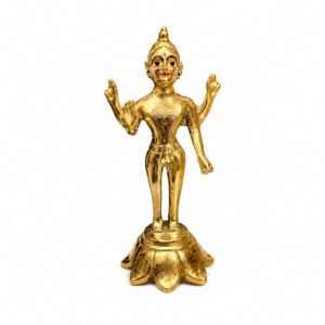 Pure Brass Bishnu Ji - Mayapuri Narayan Ji Murti - 6.5" × 3.5" Inch Size - 1.5 kg Approx
