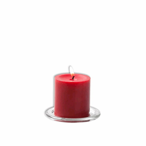 Beautiful Red Pillar Candle - Pillare Candle For Diwali, Birthday Party, Gift, Christmas Candle  Romantic Dinner, Meditation, Valentines Day, Prayer. ( Set Of 3) - Image 2