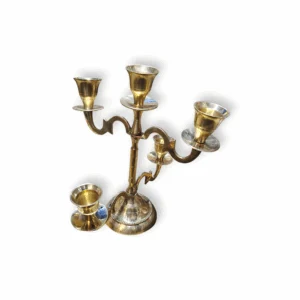 Pure Brass Handcrafted Candle Holder - Brass Tabletop Candle Holder - Handcrafted Candle Stand - Decorative Candle Stand for Home, Pooja Room, Temple