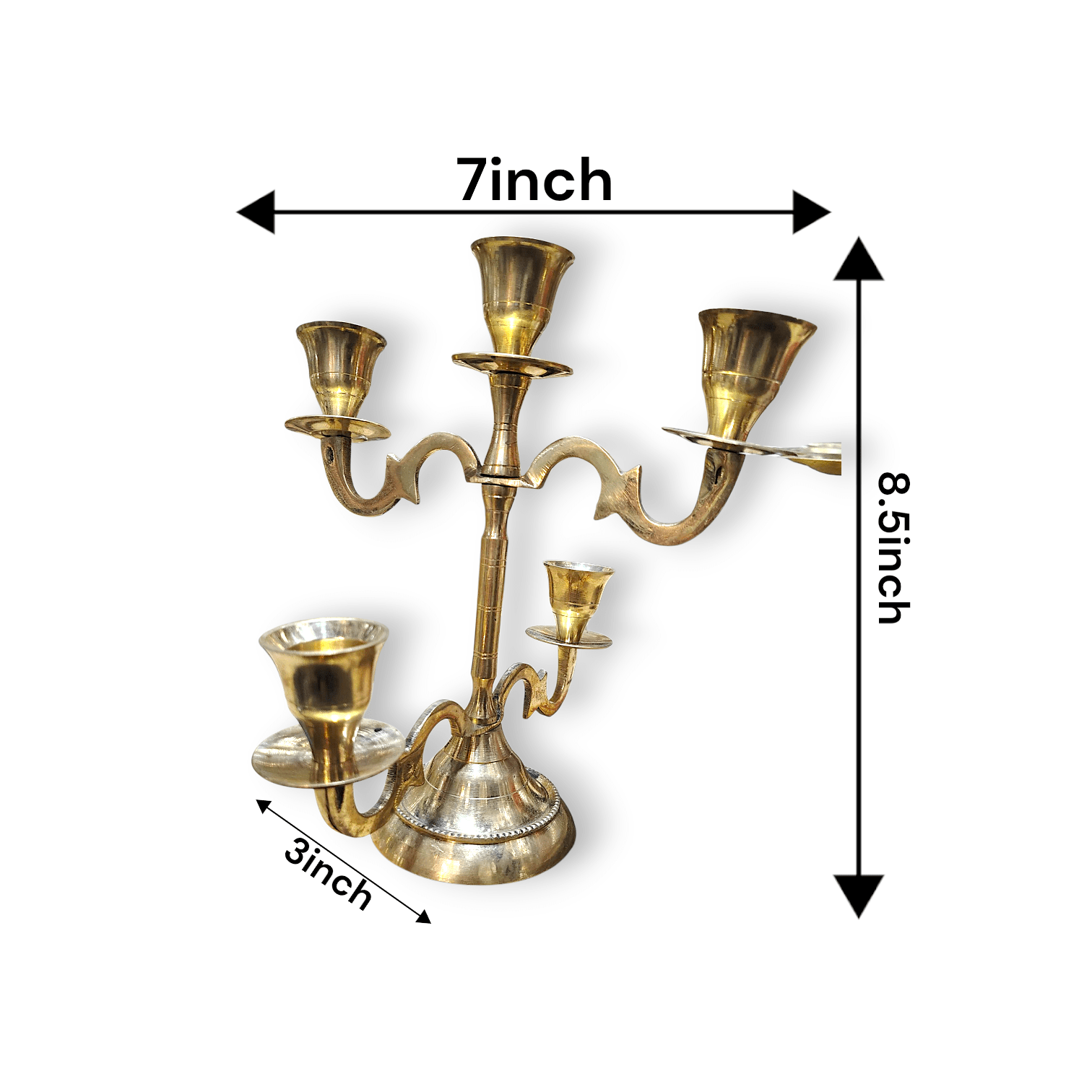 Pure Brass Handcrafted Candle Holder - Brass Tabletop Candle Holder - Handcrafted Candle Stand - Decorative Candle Stand for Home, Pooja Room, Temple - Image 2