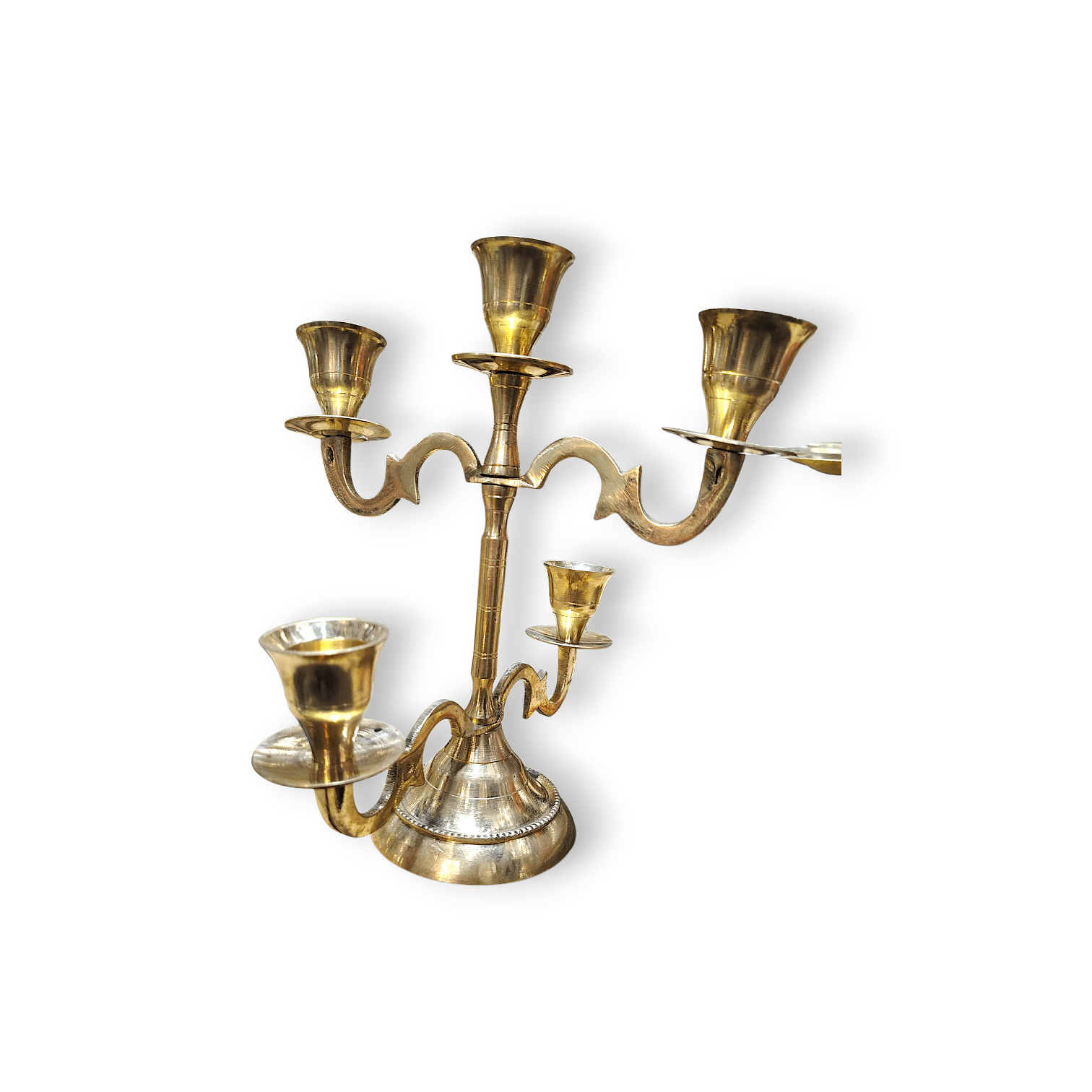 Pure Brass Handcrafted Candle Holder - Brass Tabletop Candle Holder - Handcrafted Candle Stand - Decorative Candle Stand for Home, Pooja Room, Temple - Image 3