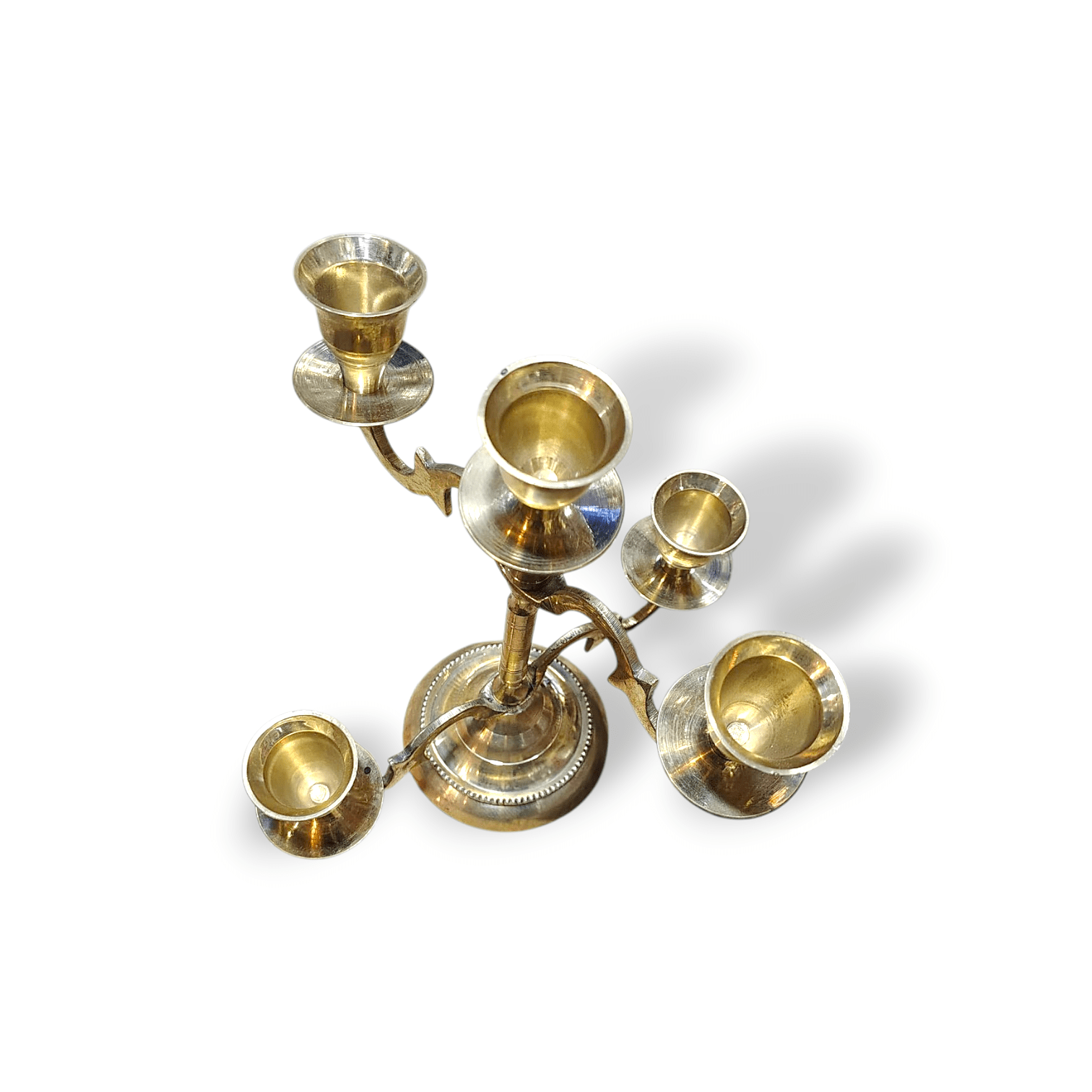 Pure Brass Handcrafted Candle Holder - Brass Tabletop Candle Holder - Handcrafted Candle Stand - Decorative Candle Stand for Home, Pooja Room, Temple - Image 4
