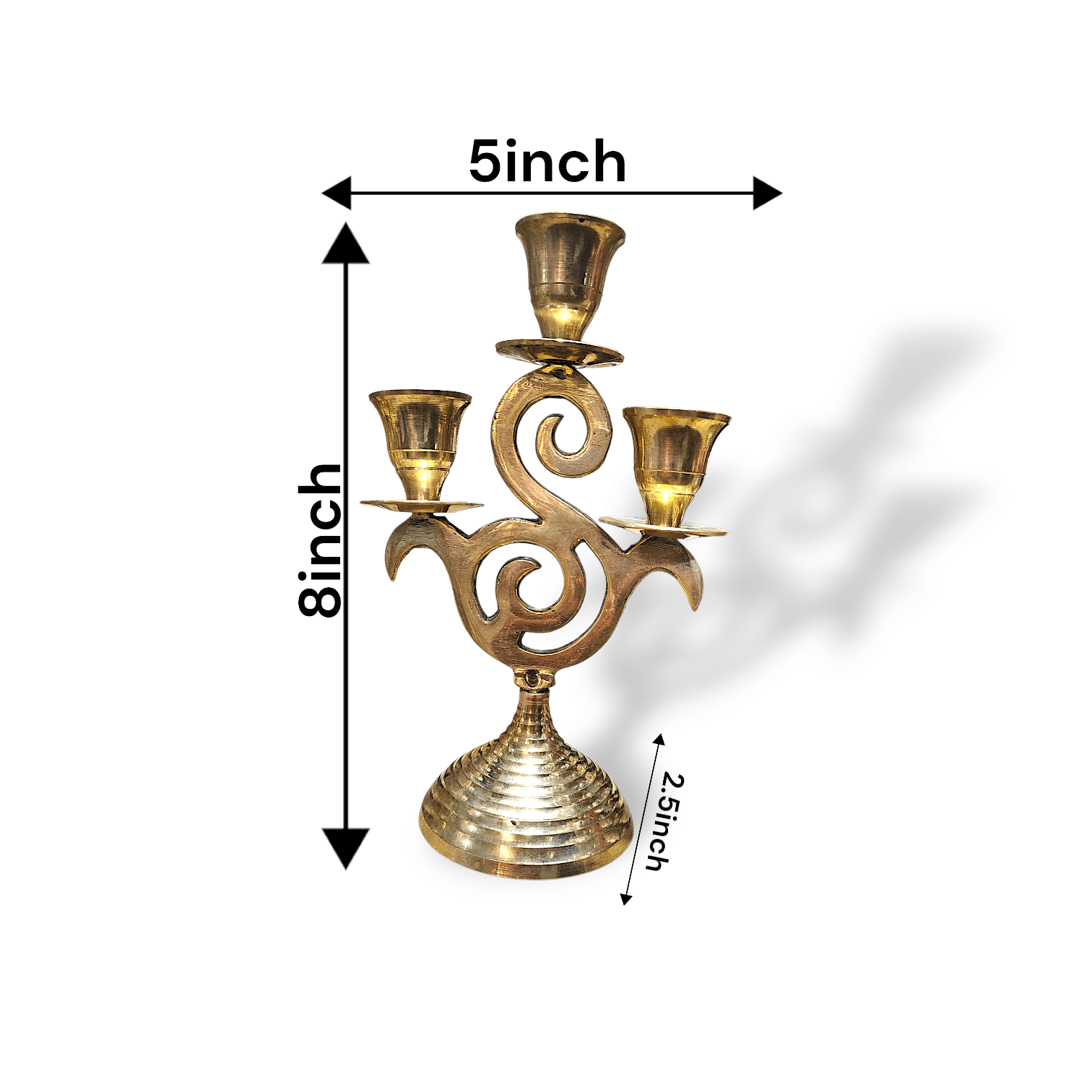 Pure Brass Handcrafted Candle Holder - Brass Tabletop Candle Holder - Handcrafted Candle Stand - Decorative Candle Stand for Home, Pooja Room, Temple - Image 2