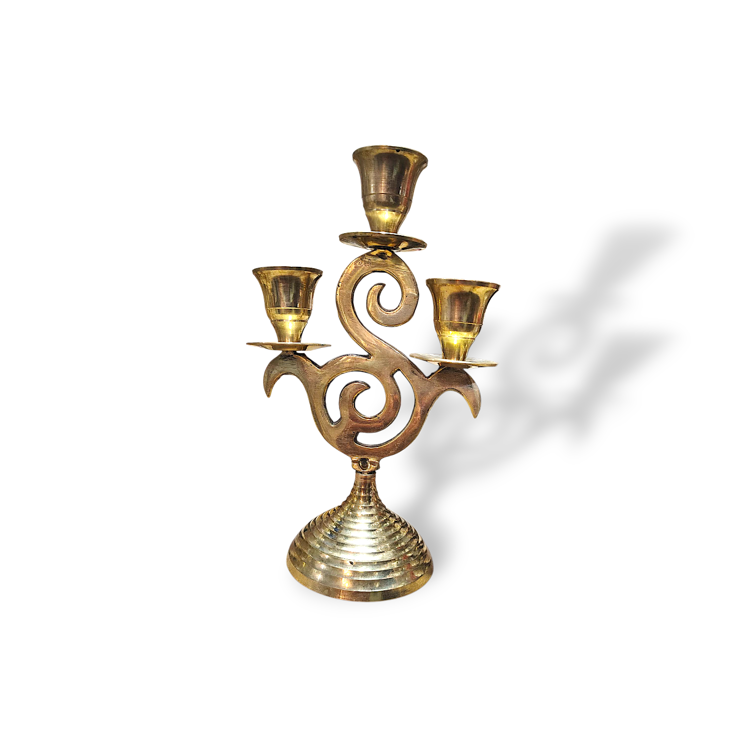 Pure Brass Handcrafted Candle Holder - Brass Tabletop Candle Holder - Handcrafted Candle Stand - Decorative Candle Stand for Home, Pooja Room, Temple