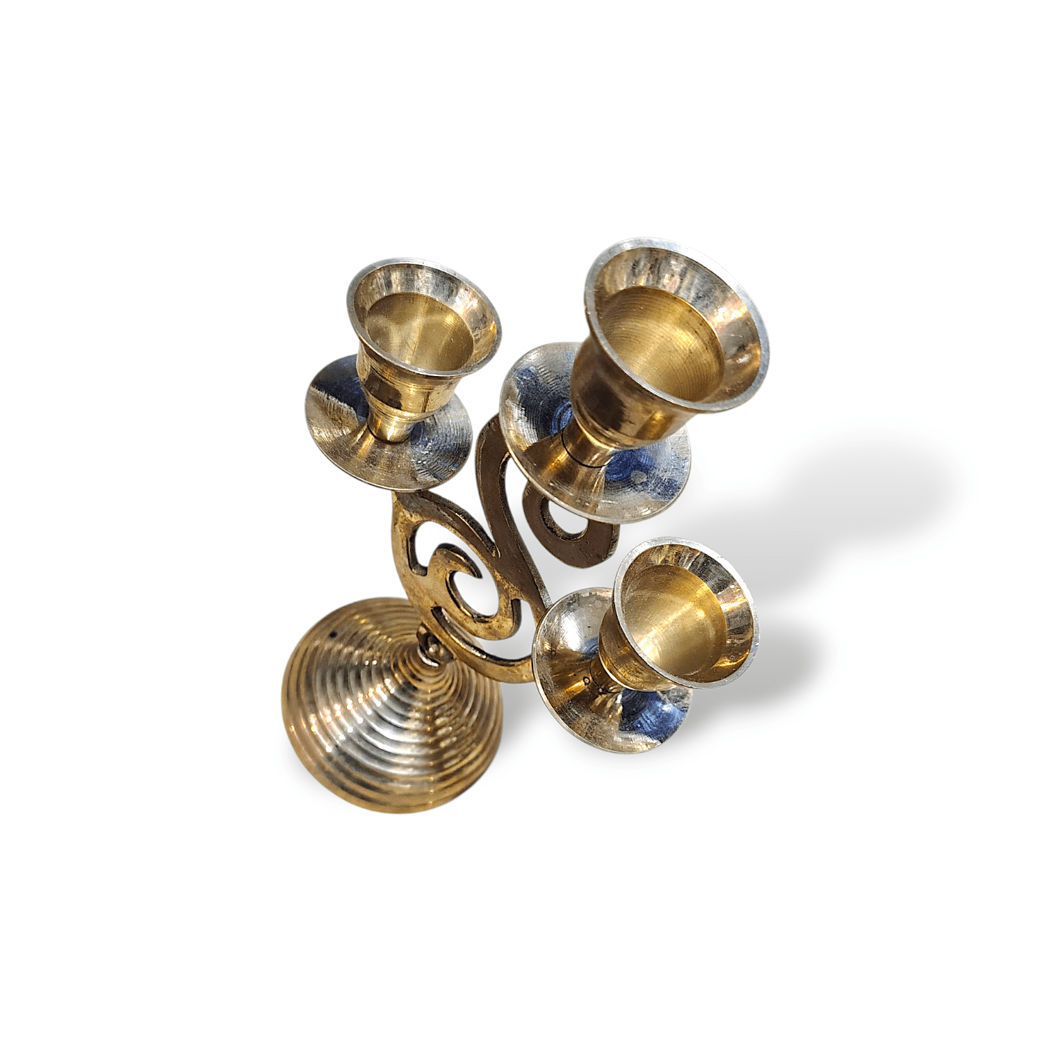 Pure Brass Handcrafted Candle Holder - Brass Tabletop Candle Holder - Handcrafted Candle Stand - Decorative Candle Stand for Home, Pooja Room, Temple - Image 4