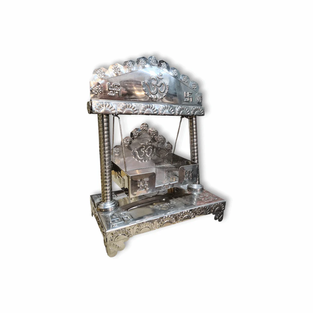Steel Mandir - Steel Throne - Steel Singhasan - God Temple - God Throne - God Singhasan - All God Mandir - God Idol Sitting Mandir - Bhagwan Ji Steel Pooja Mandir