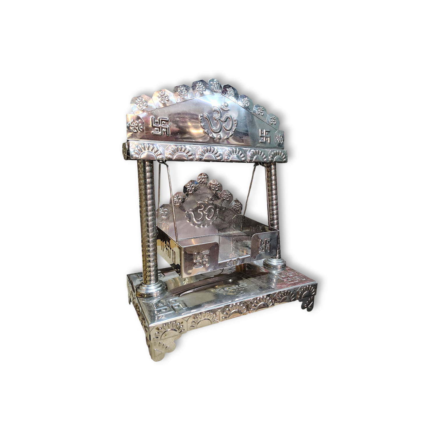 Steel Mandir - Steel Throne - Steel Singhasan - God Temple - God Throne - God Singhasan - All God Mandir - God Idol Sitting Mandir - Bhagwan Ji Steel Pooja Mandir