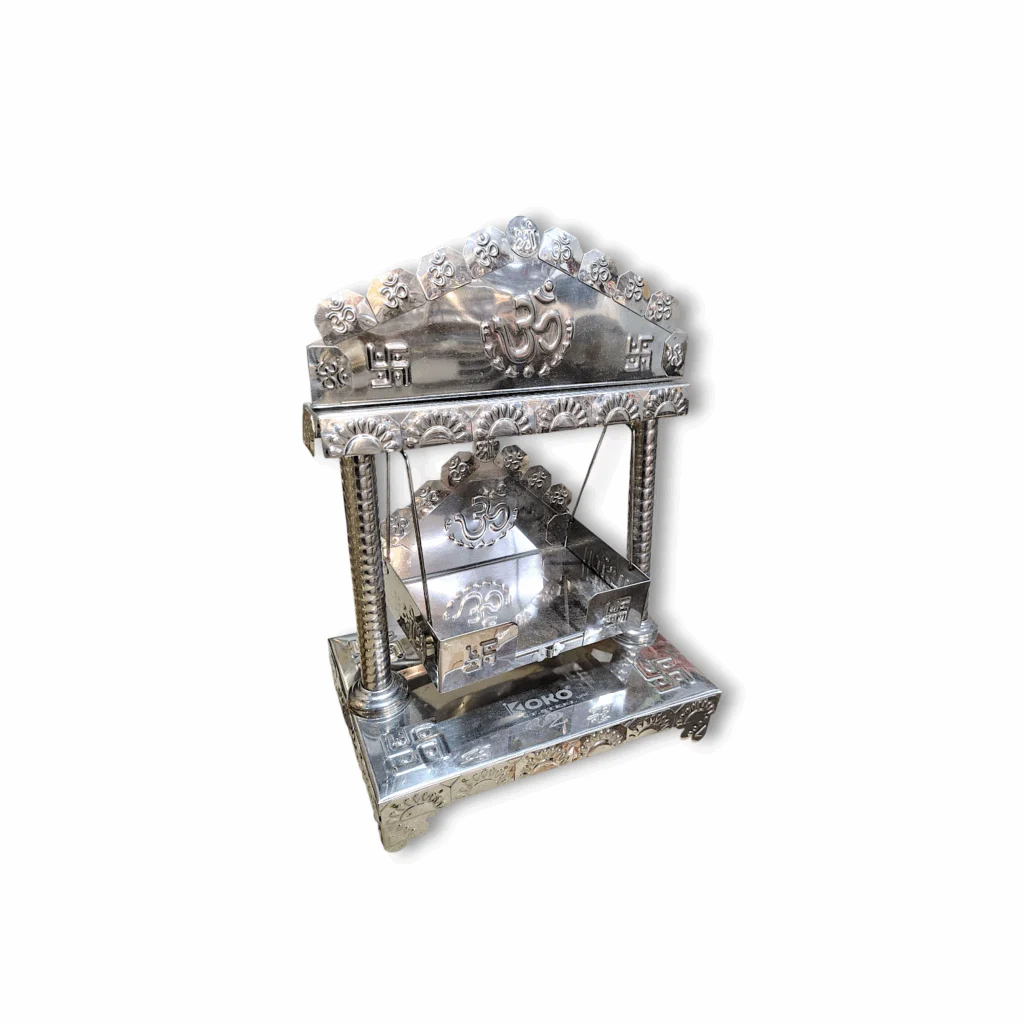 Steel Mandir - Steel Throne - Steel Singhasan - God Temple - God Throne - God Singhasan - All God Mandir - God Idol Sitting Mandir - Bhagwan Ji Steel Pooja Mandir - Image 3