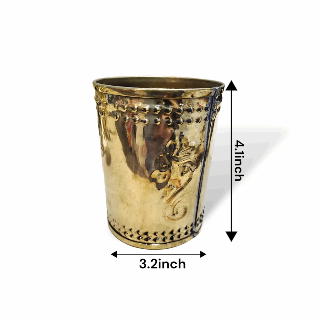 Pure Brass Laxmi Byar – Brass Mora – Brass Pooja Lakshmi Bera – Kojagori Laxmi Pooja Dhan Chal er Mora – Traditional Brass Pooja Container - Image 4