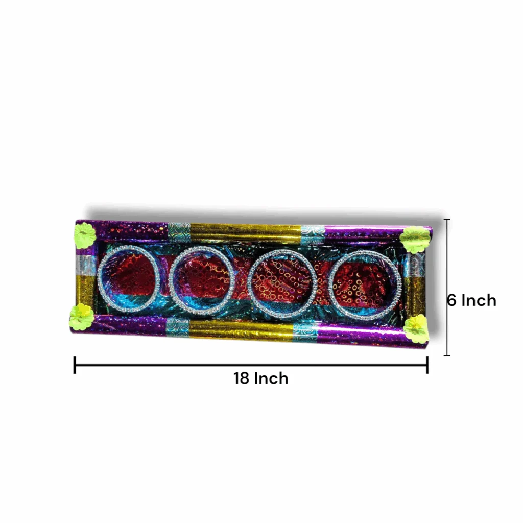 Tatta Tray - Colourful Traditional View Bengali Wedding Rituals - For Storing Dry Fruits, Sweet - Decoretion, presentation & Wedding Purpose - Image 2