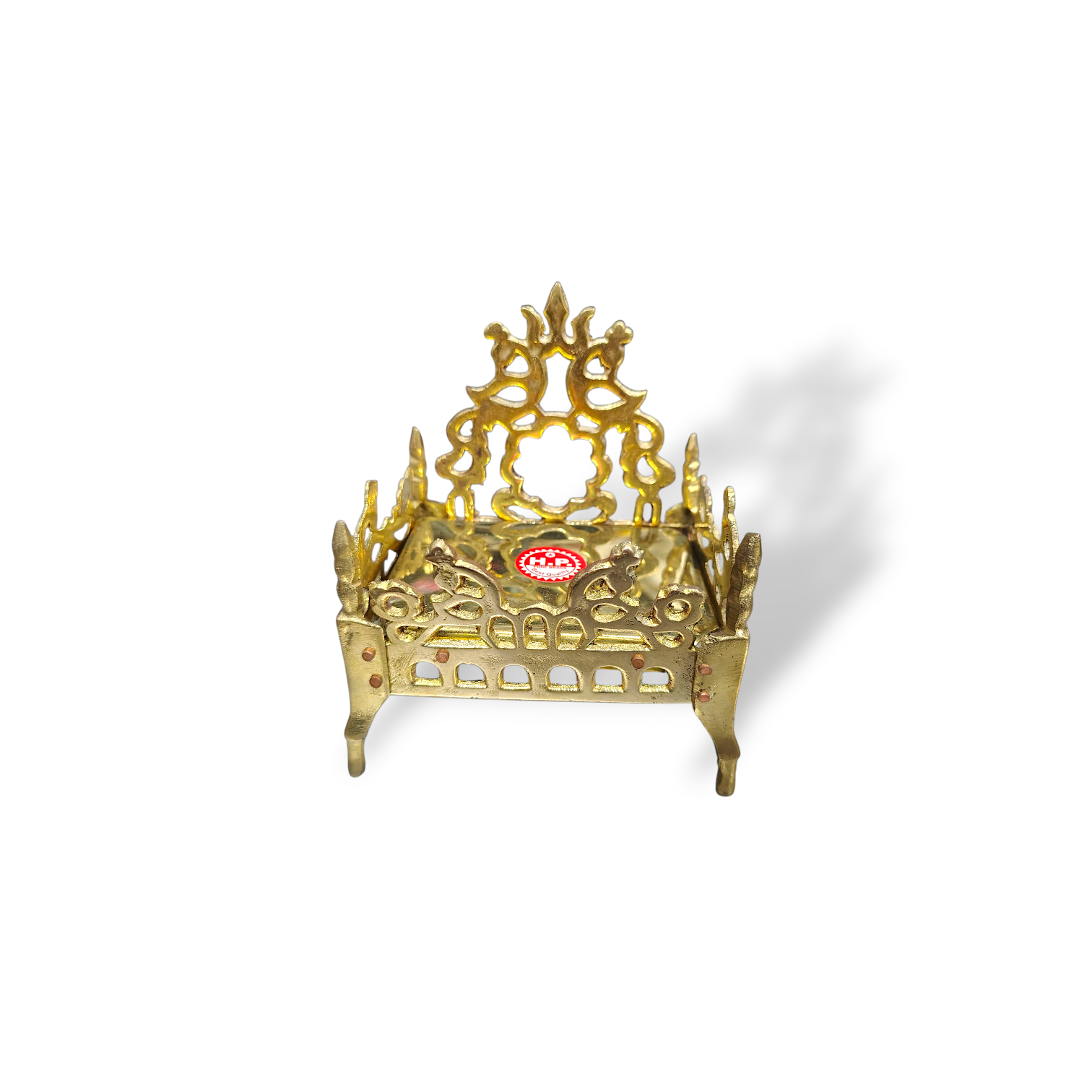 Pure Brass Singhasan - Brass Throne - Pital Singhasan - Laddu Gopal Brass Singhasan - Pooja Singhasan - Beautiful Brass Singhasan For Home And Temple Decor