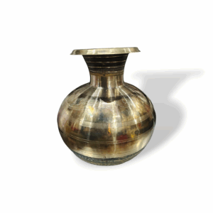 Pure Brass Kalash - Brass Kalshi - Pital Kalash - Traditional Brass Water Storage Matka - Brass Kalsi For Pooja, Wedding