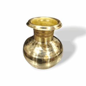 Pure Brass Small Kalash - Brass Small Kalshi - Pital Kalash - Traditional Brass Water Storage Matka - Brass Kalsi For Pooja, Wedding