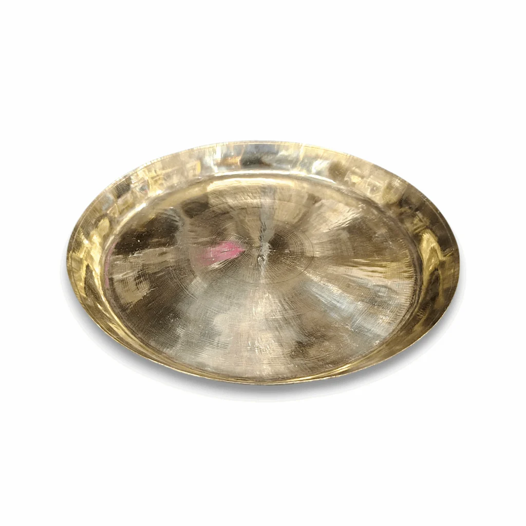 Original Brass Thali – Pital Thala – Brass Thala – Brass Pooja Thali – Traditional Pittal Thali, Plate For Pooja - Image 2