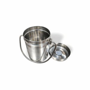 Stainless Steel Ketli With Handle - Steel Kettle -  Steel Ghee, Milk, Oil Pot - Steel Milk Can -Traditional Indian Bartan - Food Storage Container