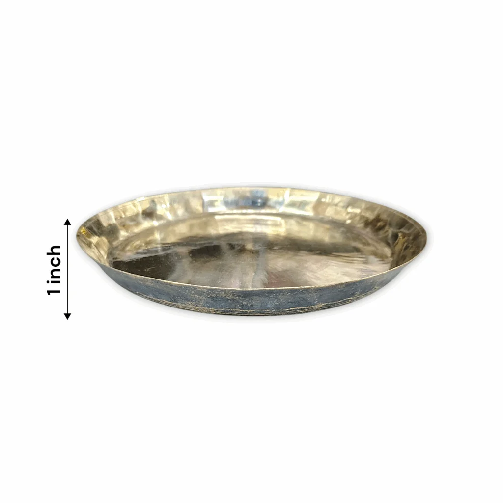 Original Brass Thali – Pital Thala – Brass Thala – Brass Pooja Thali – Traditional Pittal Thali, Plate For Pooja - Image 4