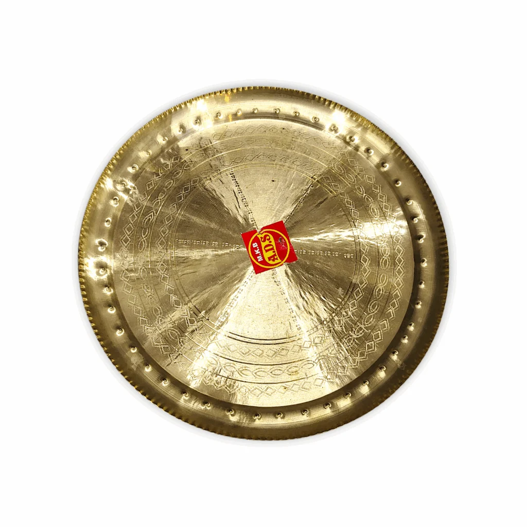 Pure Brass Rikabi - Brass Pooja Rekabi - Pital Rekabi - Designer Rikabi - Traditional Brass Rikabi Plate For Pooja - Image 3