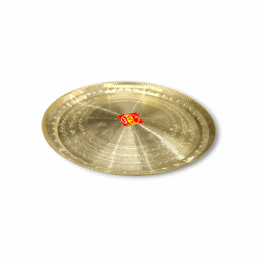 Pure Brass Rikabi - Brass Pooja Rekabi - Pital Rekabi - Designer Rikabi - Traditional Brass Rikabi Plate For Pooja - Image 4