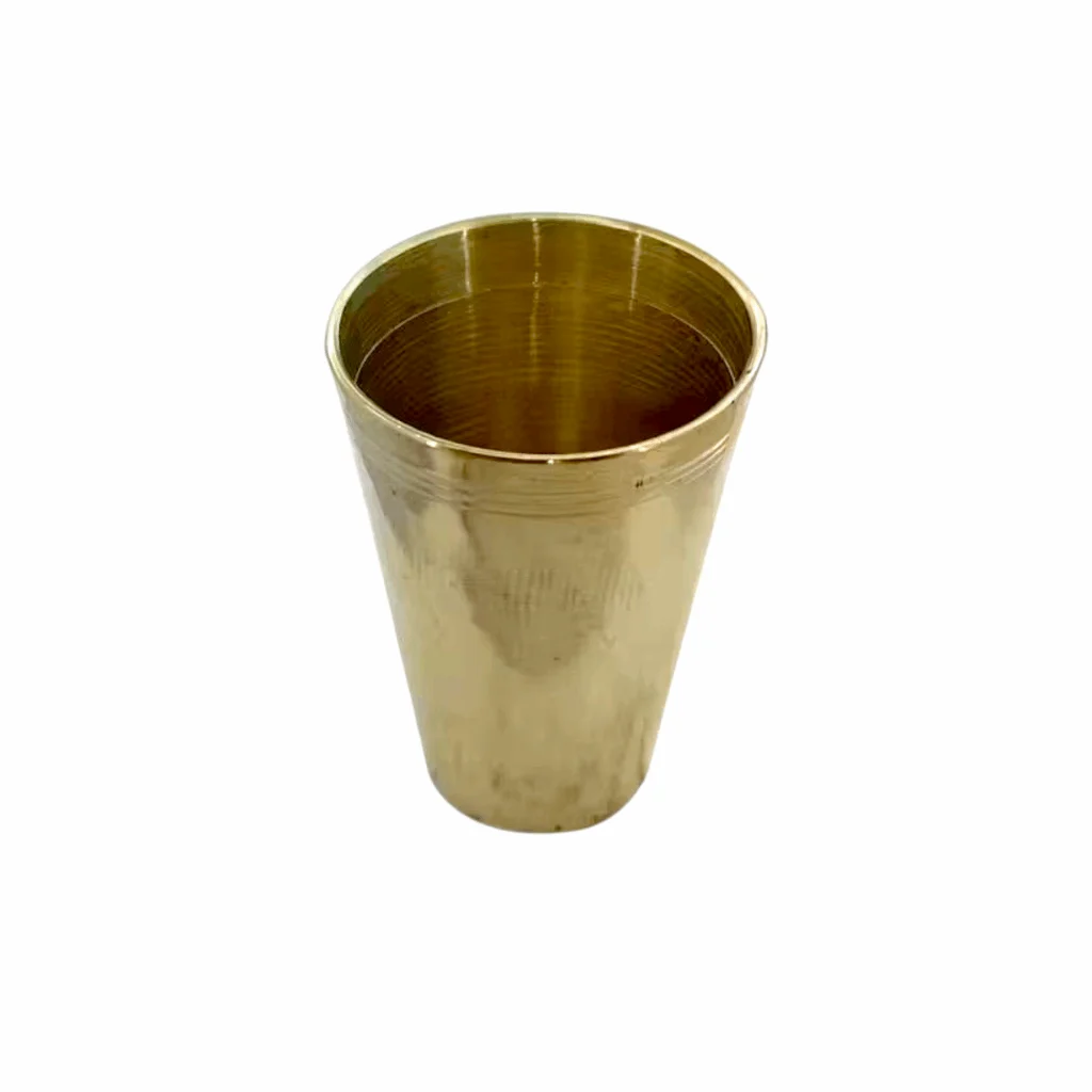 Pure Brass Glass 450 ml - Pittal Glass - Pital Glass - Heavy Brass Glass - Glass Water - Juice Glass & Use For Poja - Image 2