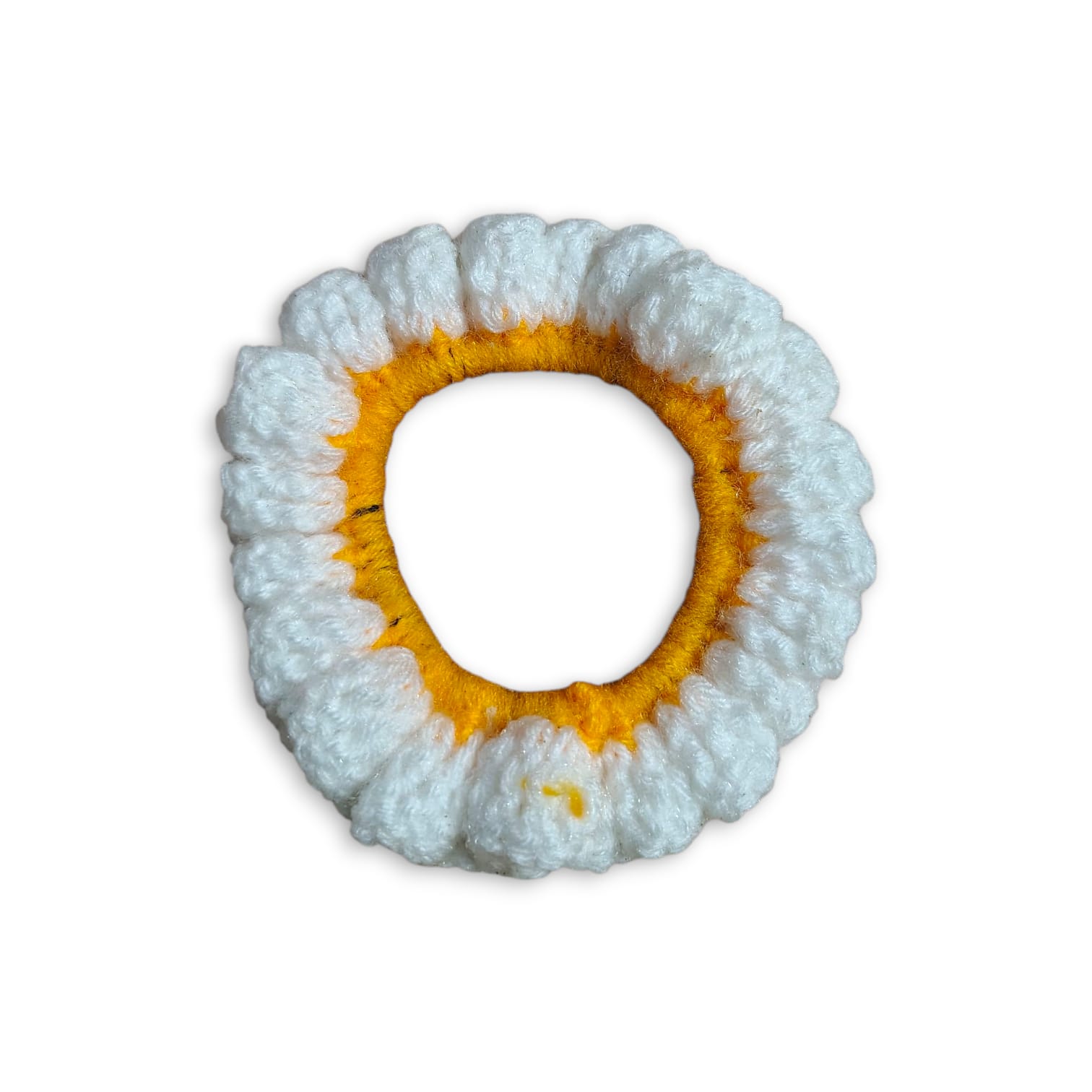 Handmade Woollen Hair Band - Women And Girls Hair Band - Crochet Hair Scrunchies - White Colour Hair Accessories - Single Piece