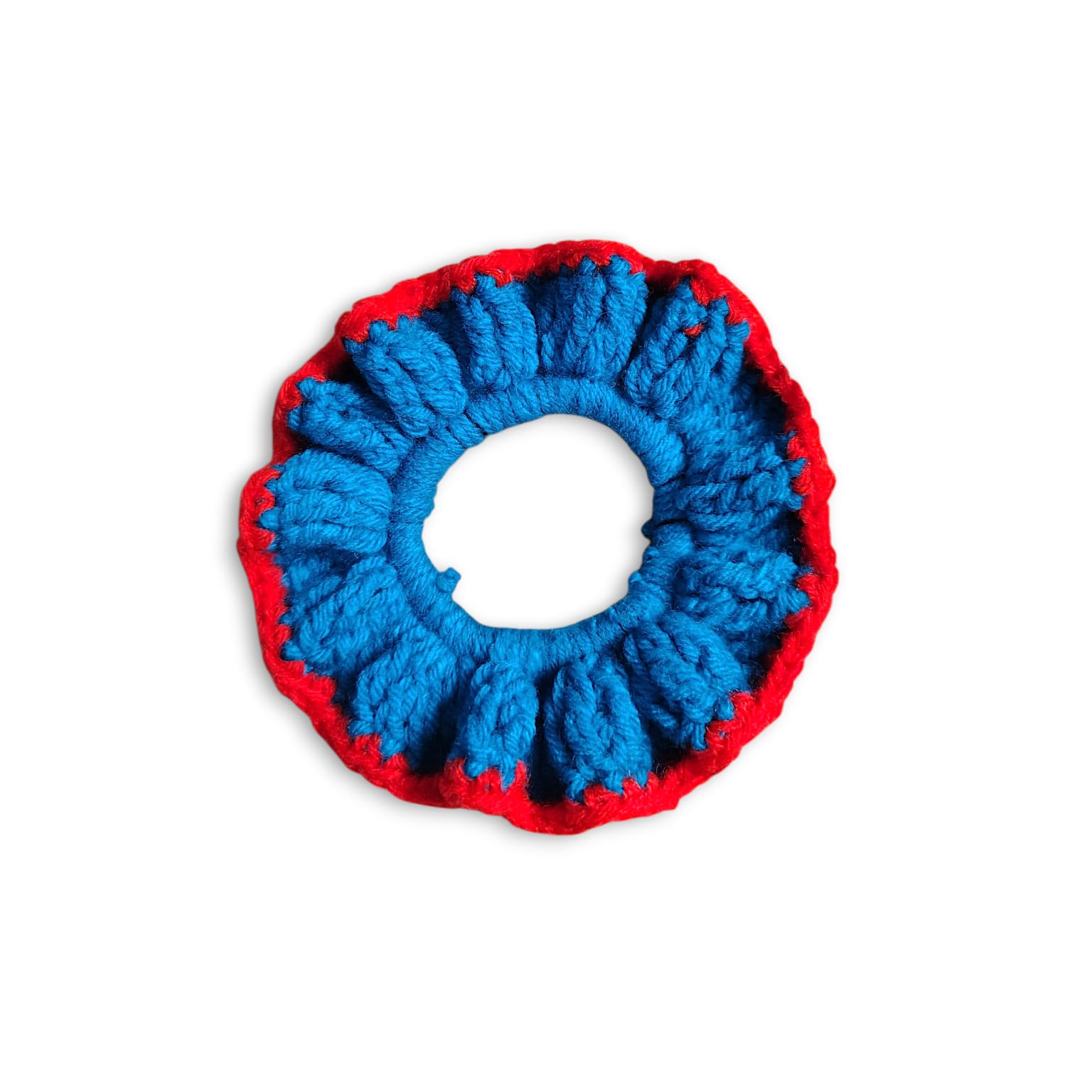 Handmade Woollen Hair Band - Women And Girls Hair Band - Crochet Hair Scrunchies - Blue Colour Hair Accessories - Single Piece