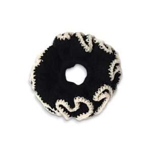 Handmade Woollen Hair Band - Women And Girls Hair Band - Crochet Hair Scrunchies - Black Colour Hair Accessories - Single Piece