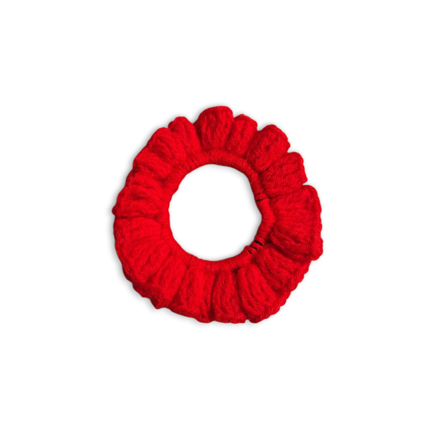 Handmade Woollen Hair Band - Women And Girls Hair Band - Crochet Hair Scrunchies - Red Colour Hair Accessories - Single Piece
