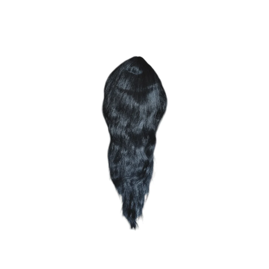24 inch Long - Large Size Hair For Radha Rani - Durga Devi Mata Rani Hair - Designer Hair For 24 - 48 inch Rdha Rani - Pure Black Hair For Devi Maa