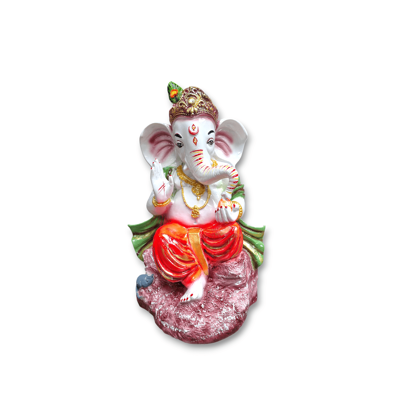 Handcrafted Ganesh Idol - Lord Ganesha Idol - Ganesh Ji Murti For Puja Mandir - Ganpati Religious Statue Idol For Home, Temple ,Office And Decoration.