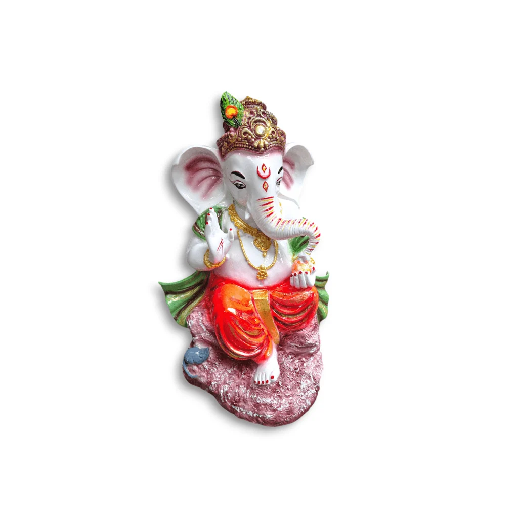 Handcrafted Ganesh Idol - Lord Ganesha Idol - Ganesh Ji Murti For Puja Mandir - Ganpati Religious Statue Idol For Home, Temple ,Office And Decoration. - Image 2