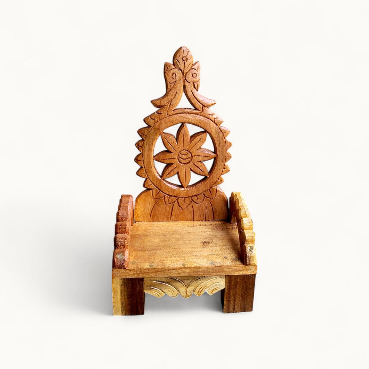 Premium Quality -Hand Carved-Fine Finished- Mehegini  Wood Made Asan/Chair For Your God-Ladfu Gopal Singhasan