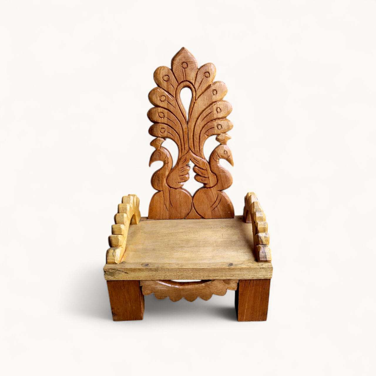 Premium Quality Mehegini  Wood Made Asan  For Your God--Hand Carved-Fine Finished-Mehegini  Wood Made Asan/Chair  For Your Laddu Gopal