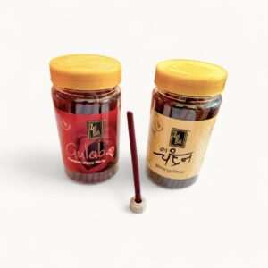 Zed Black Bamboo Less Sticks-Premium Dhoop Sticks-Dhoop Sticks Chandan And Rose Jar-Pack of 2