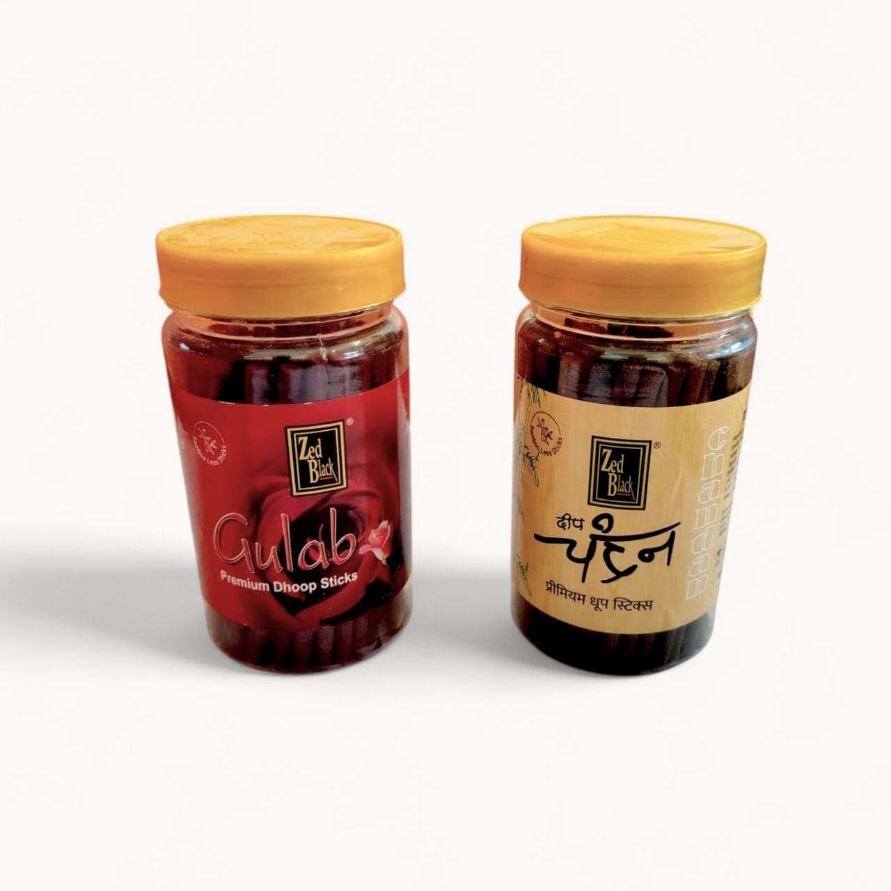 Zed Black Bamboo Less Sticks-Premium Dhoop Sticks-Dhoop Sticks Chandan And Rose Jar-Pack of 2 - Image 2