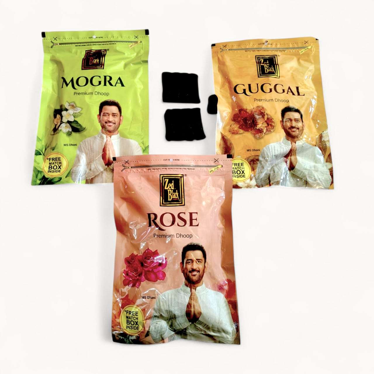 Zed Black Premium Dhoop - Guggal,Mogra,Rose Agarbatti-Free Match Box Inside- 20x3 gram - Image 3