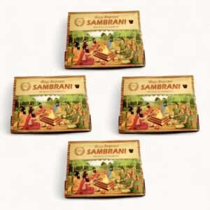 Sambrani Premium Cup Dhoop-Natural Cup Dhoop Agarbatti- Set Of 4-Sambrani Cups 12 x 4 pieces + 1 Tray