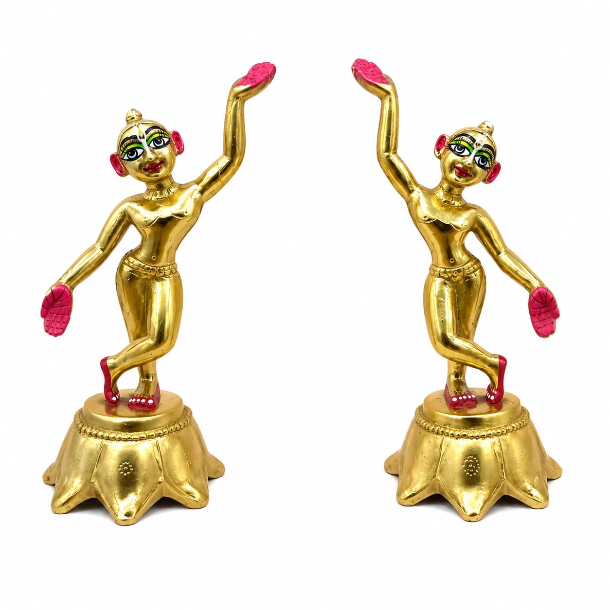 Premium Jagai Madhai Figurine Set for Temple & Home-Jagai Madhai Brass Idol Pair – Traditional Dancing Figurines-2kg murti set
