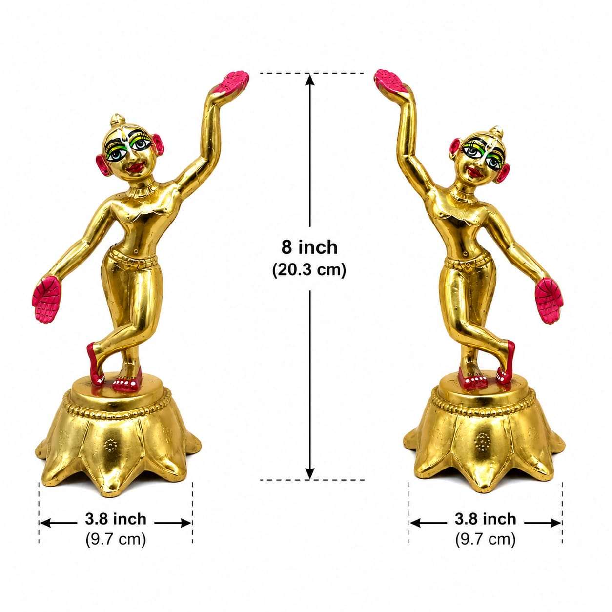 Premium Jagai Madhai Figurine Set for Temple & Home-Jagai Madhai Brass Idol Pair – Traditional Dancing Figurines-2kg murti set - Image 2