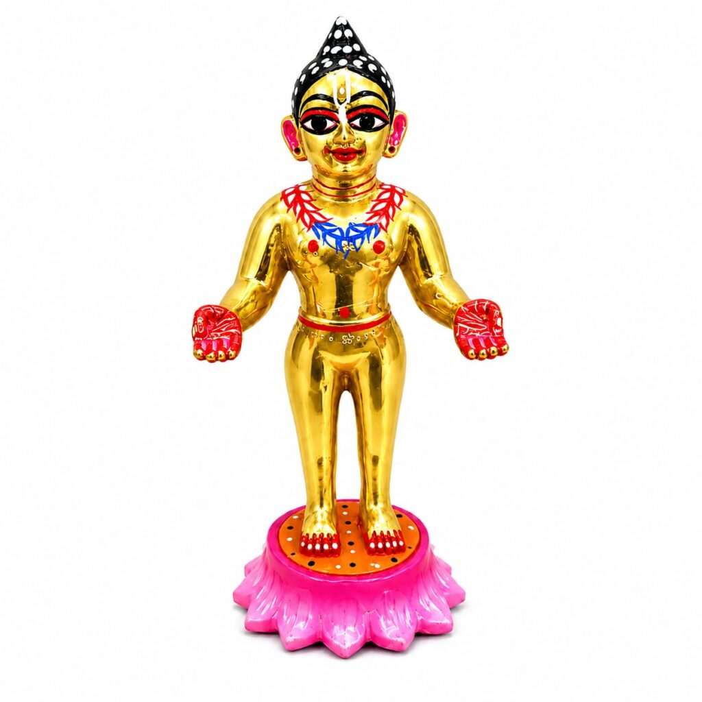 Dhameswar Brass Finish Idol for Home Temple & Spiritual Décor – 6.5 Inch-Dhameswar Golden Finish Idol for Home Temple-Decorative Dhameswar Idol in Golden Polish